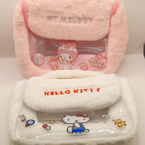 Sanrio HELLO KITTY Plush Clear Organizer Travel Storage Makeup Toiletries Bag - Picture 6 of 13